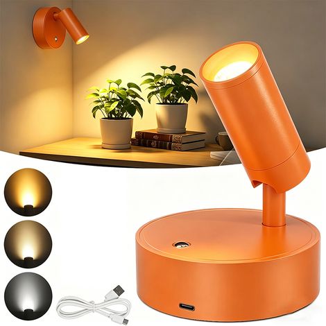 Spot rechargeable sans fil, Mini projecteur compact à montage magnétique – Intensité réglable et 3 couleurs de lumière – Idéal pour éclairer œuvres d’art, tableaux, plantes et arbres (1/5)