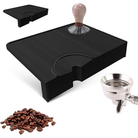 Tapis De Tamper À Café En Silicone Avec Protection Des Bords, Tapis Barista Avec Encoche, Accessoire Pour Le Porte-Filtre, Pour La Préparation À Expresso (1/5)