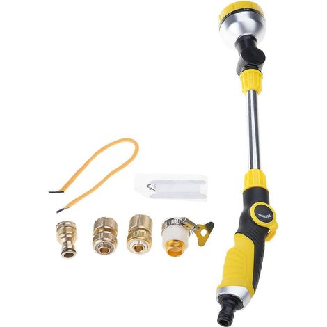 Garden Hose Wand with 8 Adjustable Sprayings Patterns and Convenient 5 Adapters for Watering Plant and Outdoor Cleaning (1/4)