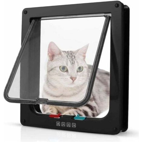 Chatière Chatière Chatière Moyenne Porte en Pvc Petite Chatière Chatière Chatière pour Portes en Bois Chat Accessoires pour Animaux de Compagnie Smart Chatière Chat Porte Porte Chien Chatière Noir