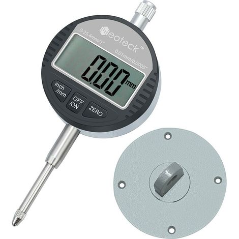royaluxe - DTI Comparateur Numérique 0.01/.0005'' Comparateur Mécanique Indicateur de Palpeur Numérique Gamme 0-25.4mm/1'' Indicateur Electronique Mesure Jauge à Cadran Numérique