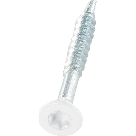 Vis Express – Vis à tôle TF cranté TORX T20 4X35 – Acier zingué RAL9010 blanc – Lot de 24 pièces pour bois agglo et médium - blanc-1