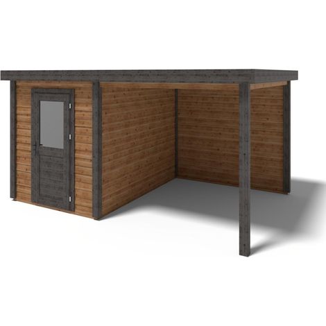 Casetta da giardino in legno Vala 4.56x3.09 m - 14.09 m2 - 28 mm - impregnata - 000139 (1/3)