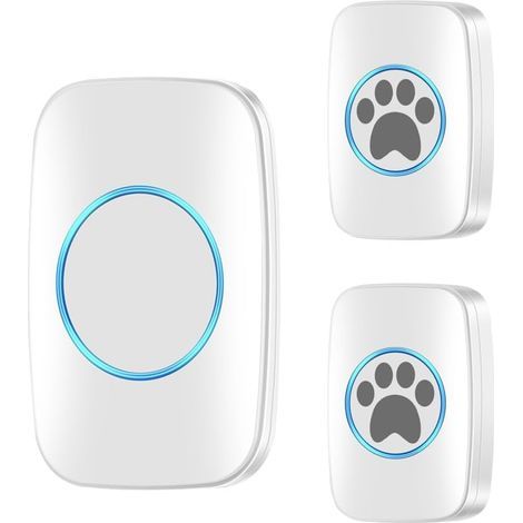 Sonnette sans Fil pour l'entraînement des Animaux de Compagnie, Sonnette sans Fil pour Chiens et Chats, étanche IP44, avec 60 sonneries et 5 Niveaux de Volume réglables pour Chiens et Chats (1/5)