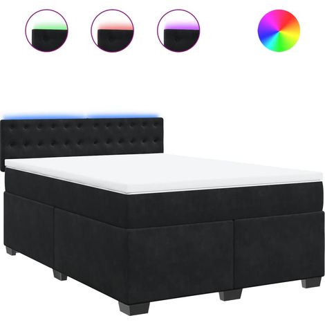 Maison Exclusive - Boxspringbett mit Matratze Schwarz 160x200 cm