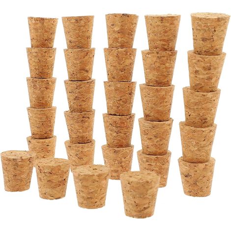 30 bouchons liège - bois, coniques, pour bouteille et carafe (1/5)