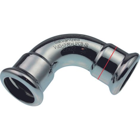 Manchon coudé 90 degrés à sertir - Xpress Carbone - Aalberts integrated piping systems - FF Diamètre 15 mm