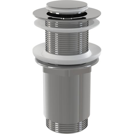 Scarico per lavello in metallo da 5/4" con chiusura a scatto, SENZA troppopieno, tappo piccolo (1/3)