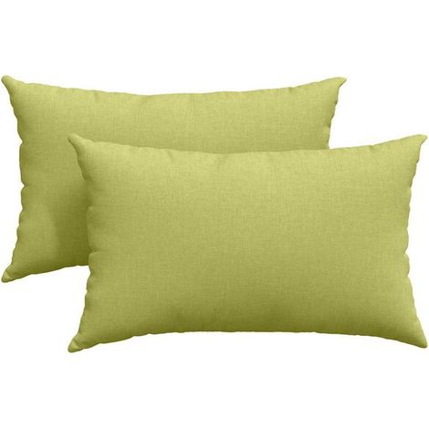 Coussins de canapé, 2 pièces, vert clair, 50 x 30 cm, tissu. (1/5)