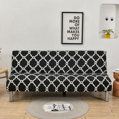Universel Housse Canapé Extensible sans Accoudoir, 3 Places Couverture de Canapé pour Banquette Clic Clac Pliant,C (1/4)