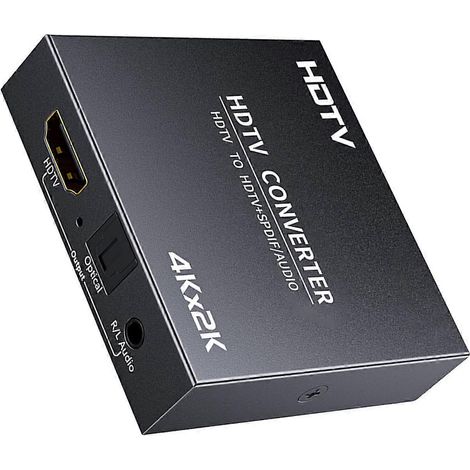 Répartiteur audio pour téléviseur haute définition 4K 60 Hz, sortie optique SPDIF 3,5 mm, compatible avec les systèmes home cinéma, projecteurs, consoles de jeux, haut-parleurs TV et lecteurs de disqu (1/5)