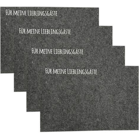 4er Filz Platzset eckig 45x30cm-M116636-Gäste-Grau (1/2)