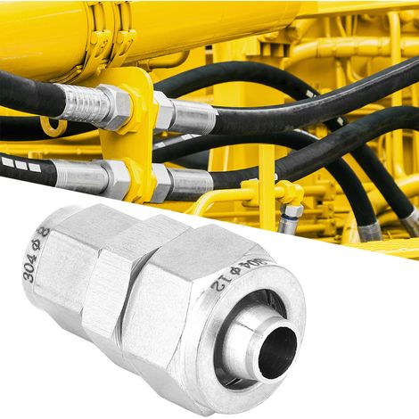 Raccord réducteur droit en acier inoxydable, raccord rapide pneumatique 8-6 mm/10-8 mm/12-8 mm (1/5)