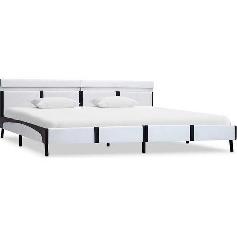 Lit Double Lit Simple - Cadre de lit avec LED blanc 180x200 cm Maison La Vie (1/5)
