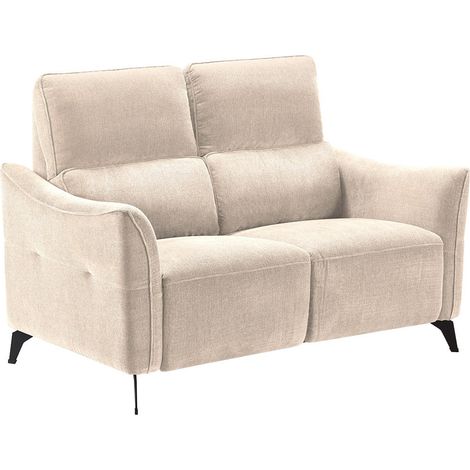 BURGOS - Canapé Fixe 2 Places Tissu Waterproof Beige (1/5)