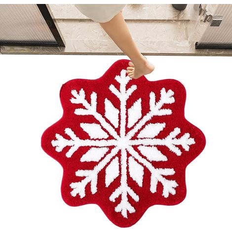 Tapis de Noël rond , imitation cachemire , décoration , lavable en machine , doux , idéal pour et au (1/5)