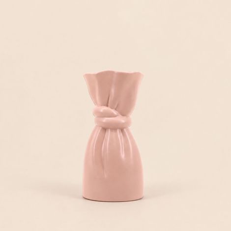 Vase en céramique forme noeud rose 26cm (1/5)