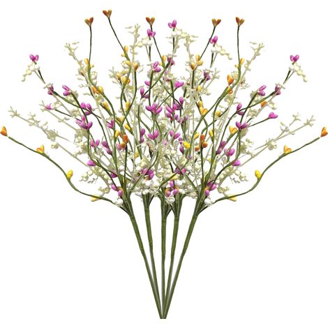 4 Ensembles de Branches de Fausses Fleurs, Tige de Fausse Fleur Réaliste au Toucher Réel pour la Décoration de Mariage à la Maison (221206LW04-1) (1/5)