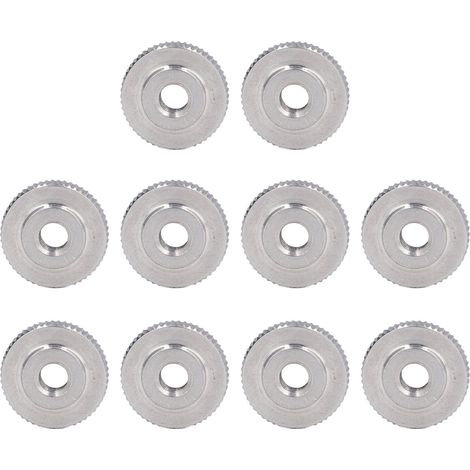Écrou moleté à tête plate en acier inoxydable 304, trou traversant M6, serrage manuel sans outil (1/5)