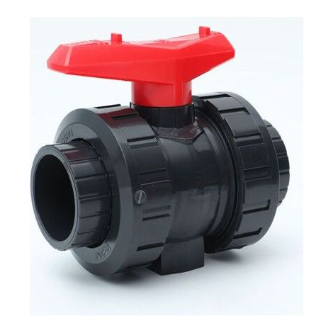 Robinet à boisseau sphérique en PVC Ulisem I 50 mm I 1 1/2 pour raccords et raccords adhésifs I Vanne d'arrêt I Raccord de tuyau en PVC I Robinet à boisseau sphérique pour la construction de piscines (1/3)