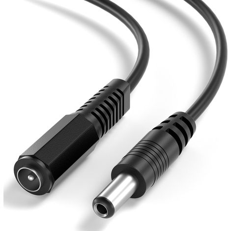Cable alimentacion DC hembra-macho 5.5 x 2.1 mm 10 M Negro (1/5)