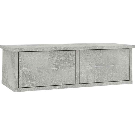 Maison Exclusive - Wand-Schubladenregal Betongrau 60x26x18,5 cm H (1/5)
