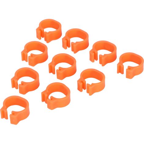 100 bagues d'identification numérotées pour oiseaux, bagues de patte pour pigeons, bagues à clip pour volaille, orange (1/5)