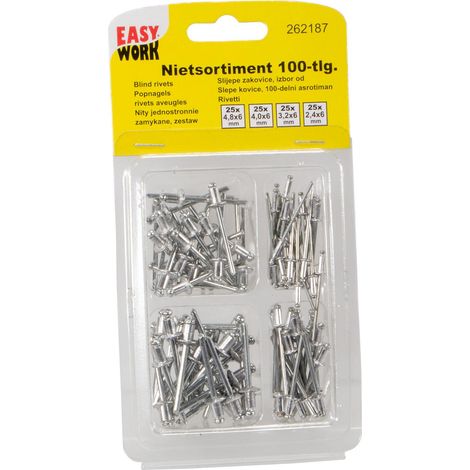 100 Blindnieten Popnieten Nieten Set Nietensortiment Sortiment (1/5)