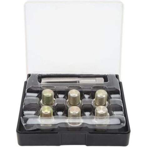 Kit de réparation de filetage de bouchon de vidange d'huile 13 pièces M13 x 1,5 mm Kit d'outils de refiletage de vis de carter d'huile (1/5)