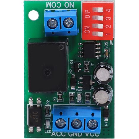 Relais temporisé coupure alimentation DC12V, module PCB distribution puissance avec port ACC, contrôle arrêt différé (1/5)