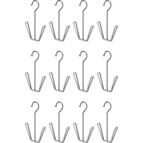 Set mit 12 Schuhaufhängern aus Edelstahl, multifunktionales Schuhregal, Doppelhaken, Schuhtrockengestell zum Trocknen hängender Lederschuhe (1/5)