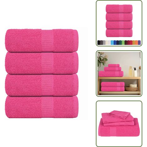 vidaXL Seiftücher 4 Stk. Rosa 30x30 cm 360 g/m² 100% Baumwolle (1/5)