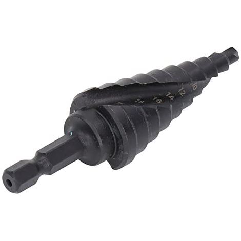 Milwaukee Ensemble de forêts étagés pour métal et acier, foret étagé HSS avec rainure spirale, alésage trou pagode, outil à tige hexagonal, noir, 10 étapes (4-22mm) - (1/5)