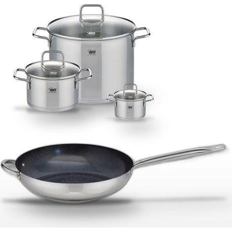 Lot Poêle 32cm Profi Therm Platinum & 3 Faitouts Elo (1/5)