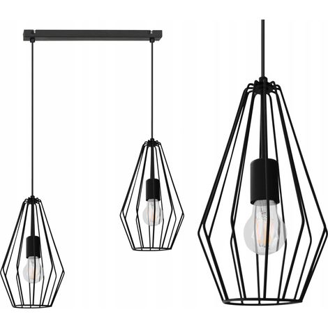 Plafonnier industriel diamanté LOFT à suspension E27 (1/5)