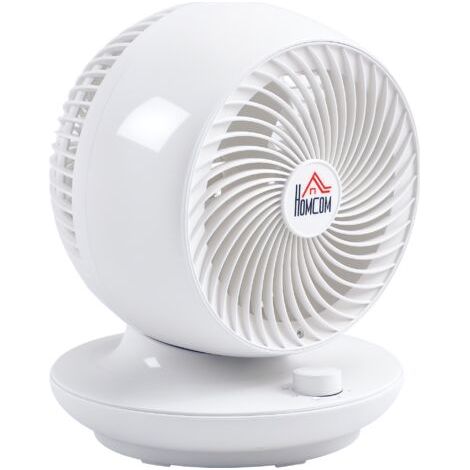 Ventilateur de bureau portable à trois vitesses, oscillation à 70°, inclinaison à 90°, idéal pour la maison et le bureau, coloris noir et blanc (1/5)