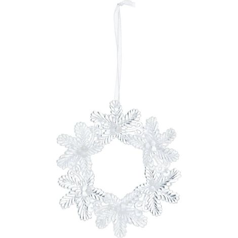 Corona decorativa para el árbol de Navidad flor perlada 10cm - Atmosphera créateur d'intérieur