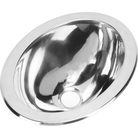 Round bar sink in 304 stainless steel, small single-bowl kitchen sinks, bar sinks with 40mm drain hole, ideal for campervans, boats, caravans, and bathrooms (1/5)
