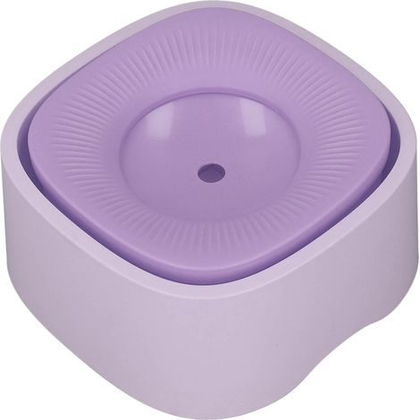 Schwimmender Napf für Hunde und Katzen, auslaufsicher, automatischer Wasserspender, ABS, quadratisch, lila. (1/5)