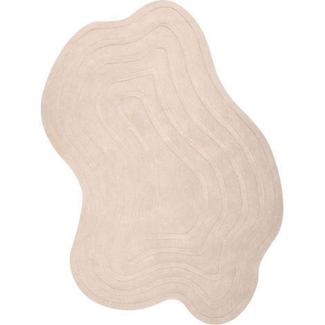 Tappeto in lana fatto a mano di forma irregolare in stile moderno 160 x 230 cm beige Satna (1/5)