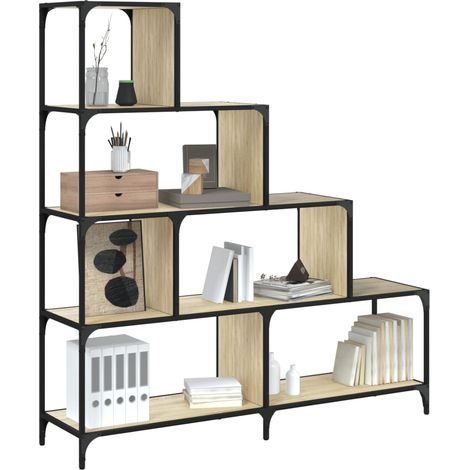 vidaXL Librería con 4 peldaños madera roble Sonoma 139x33,5x149 cm (1/5)