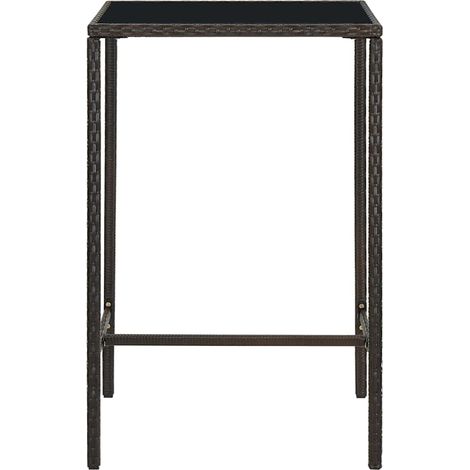 Maison Exclusive - Mesa alta de jardín ratán sintético y vidrio m (1/5)
