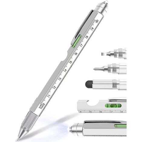 Stylo multifonction 9 en 1 - Idée cadeau pour homme, Cadeau pour la fête des pères, Cadeau pour papa de la part de sa fille ou de son fils, Gadgets pour papa/homme, Cadeau de Noël pour lui (1/5)