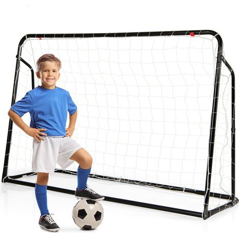 2-in-1 Kids Soccer Rebounder & Soccer Goal Angle-Adjustable Soccer Goal-Black (1/5)