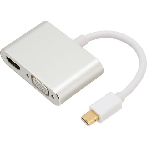 1 adaptador MiniDP a HDMI y VGA, salida 4K y 1080p, Plug and Play, para PC y proyector (1/5)