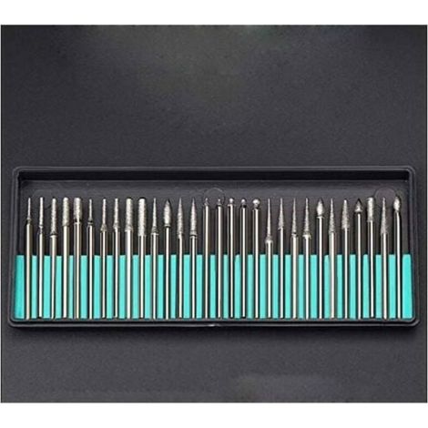 Diamant Burr Bits Percer Verre Métal Gemme pour Dremel Meulage Outil Rotatif, 90 Pcs 1/8-inch (3 mm)-LIAIKI
