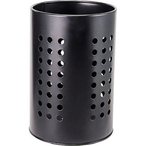 Panier porte-ustensiles de cuisine en acier inoxydable noir - Organisateur de plan de travail - Style champêtre (1/5)