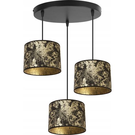 LAMPADA A SOSPENSIONE, LAMPADARIO DA SOFFITTO, PARALUME, MOTIVO ORO