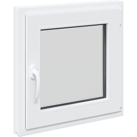 Basement Window RISOR 50 x 50 cm PVC and Glass White vidaXL