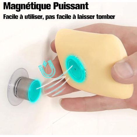 Magnetic soap dish set of 6 – suction cup and magnet mounting, stainless steel, no drilling required, for bathroom and kitchen